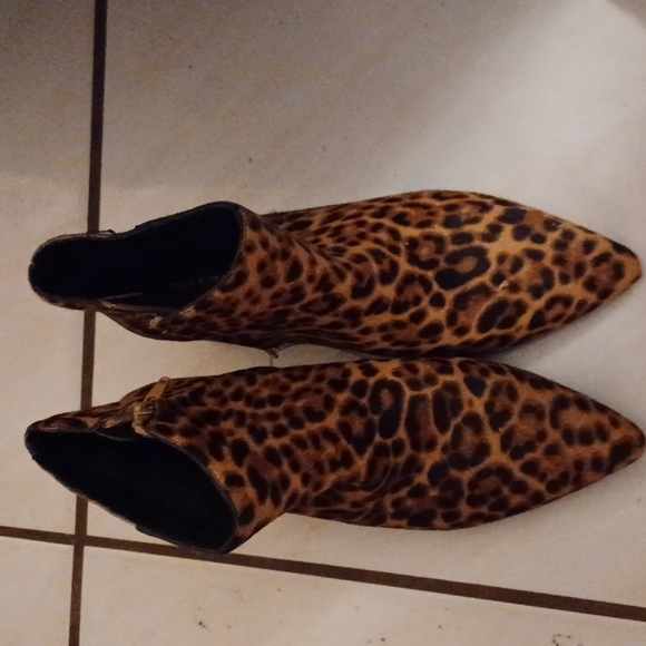 Anne Taylor Leopard Print CalfAnkle Boots